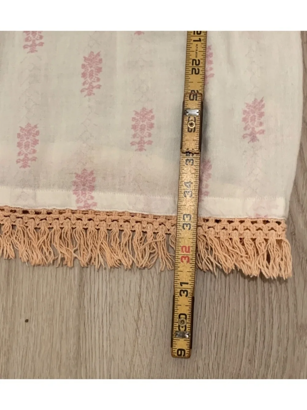 Free People Gauzy Embroidered Boho Fringe Tunic Top Small
